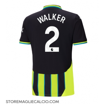 Manchester City Kyle Walker #2 Maglia Gara Trasferta Repliche 2024-25 Maniche Corte